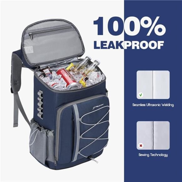 Cooler Backpack - 35/50 Can Insulated Soft Cooler Lunch Bag - Picture 3 of 7